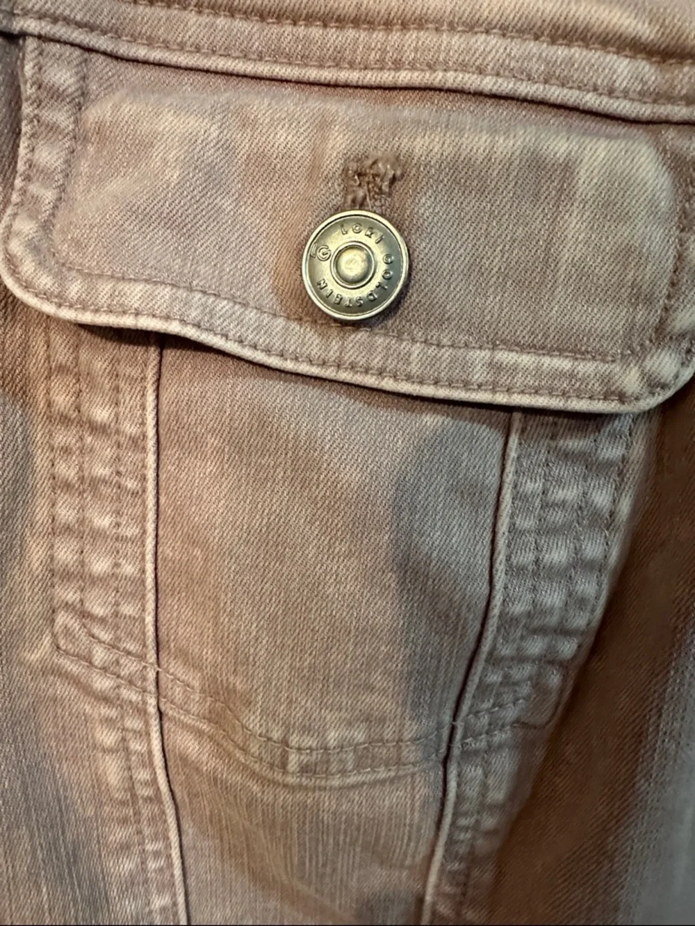 LOGO Denim by Lori Goldstein Light Washed Dusty Mauve Button-Front Denim Shacket